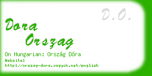 dora orszag business card